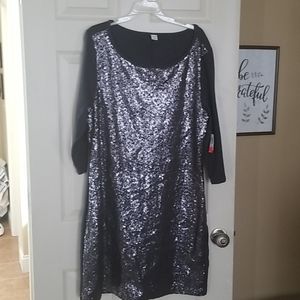 NWT Dark Gray Sequin front dress